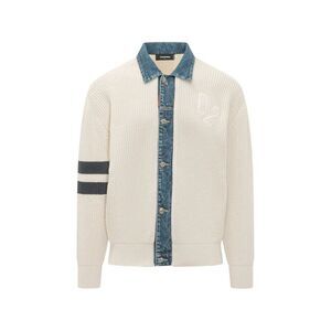 Dsquared2 Men Denim Mix D2 Knit Cardigan